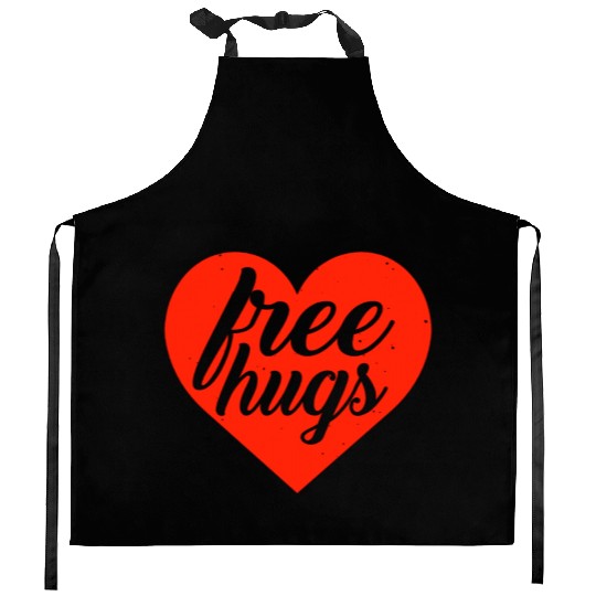 free hugs valentines day Kitchen Aprons