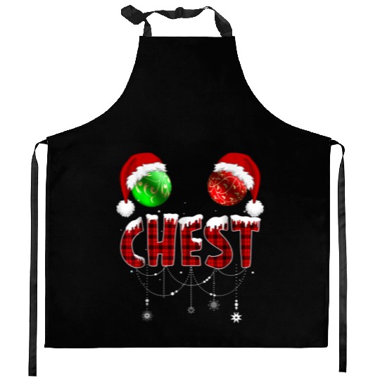 Chest Nuts Christmas Funny Matching Couple Kitchen Aprons