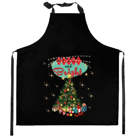 Merry and Bright Retro Christmas Kitchen Aprons