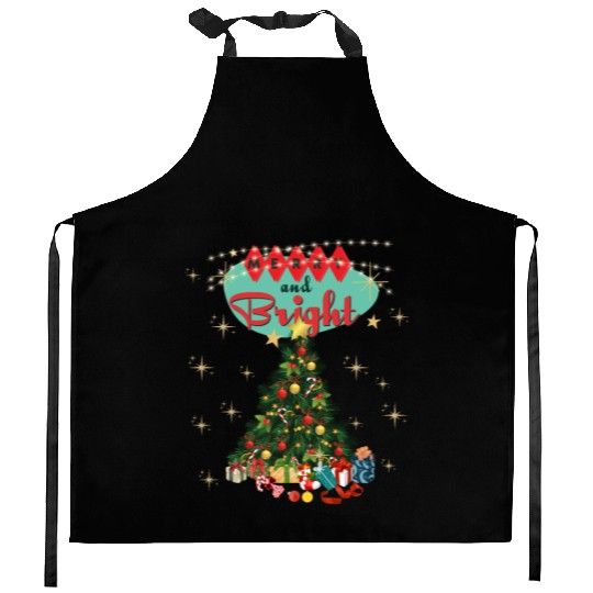Merry and Bright Retro Christmas Kitchen Aprons