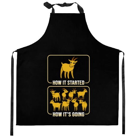 Farm Animal Horn Goat Design for a Crazy Goat Lady Kitchen Aprons