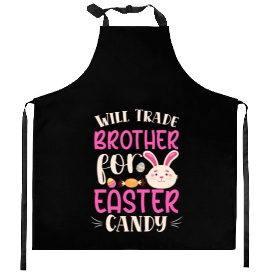 Will Trade Brother for Easter Candy Eggs Kids Boys Kitchen Aprons