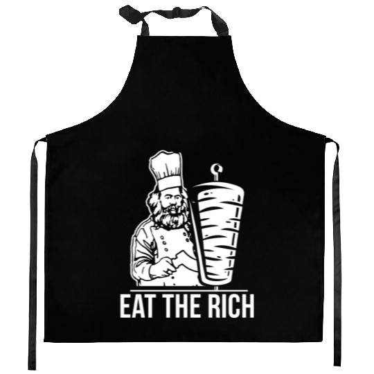 Eat the rich Karl Marx economist Kitchen Aprons