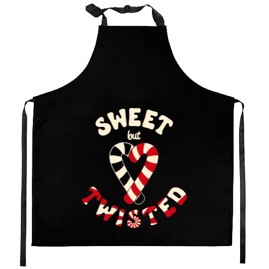 Sweet but twisted candy canes pun Kitchen Aprons