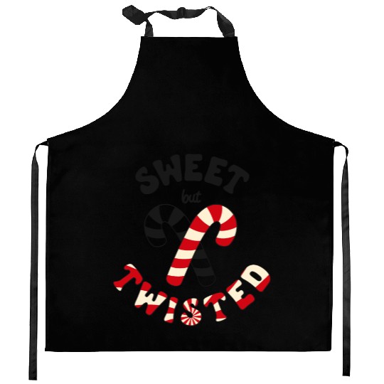 Sweet but twisted candy canes pun Kitchen Aprons