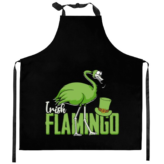 Irish Flamingo - bird Kitchen Aprons
