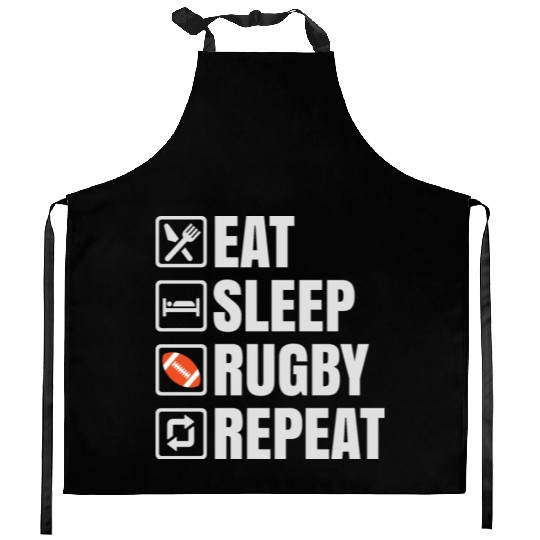 Eat Sleep Rugby Repeat Kitchen Aprons