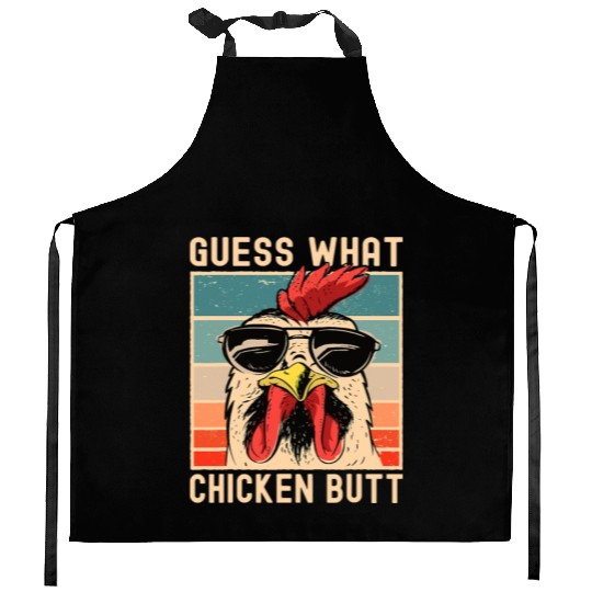 Chicken Meme Design Guess What Chicken Butt Kitchen Aprons