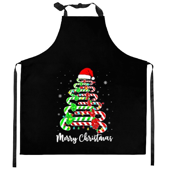 Candy Cane Santa Hat Funny Xmas Tree Merry Kitchen Aprons