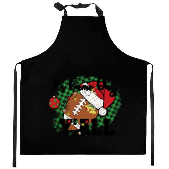 I's Game Day Y'All Santa Football America Kitchen Aprons