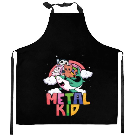 Shark Unicorn Panda Cat Love Music Rock Metal Kid Kitchen Aprons