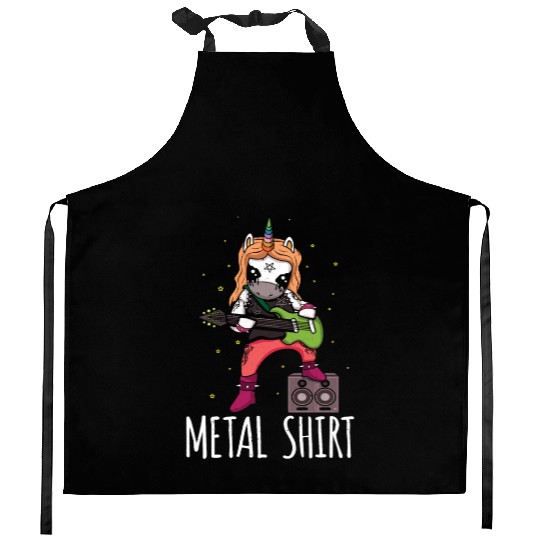 Guitar Metal Music Heavy Rock Rocker Unicorn Kitchen Aprons
