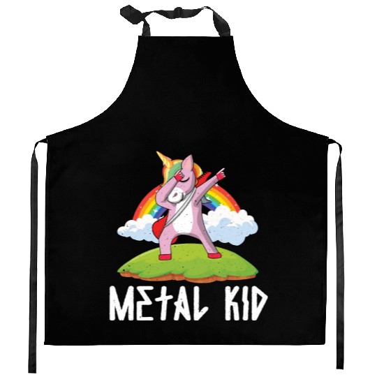 Guitar Metal Kid Music Heavy Rock Dab Unicorn Kitchen Aprons