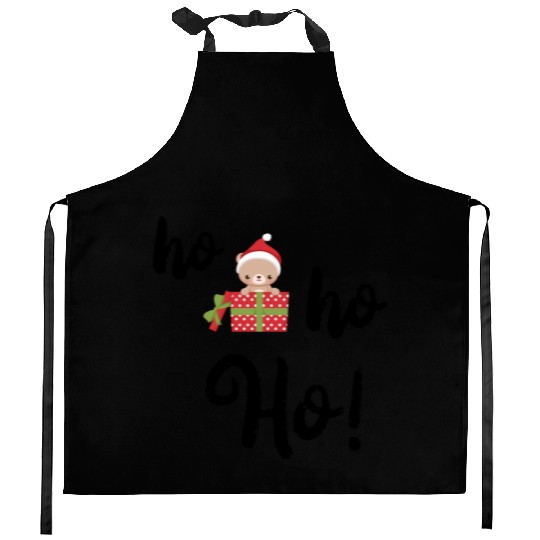 ho ho ho Christmas Bear Kitchen Aprons