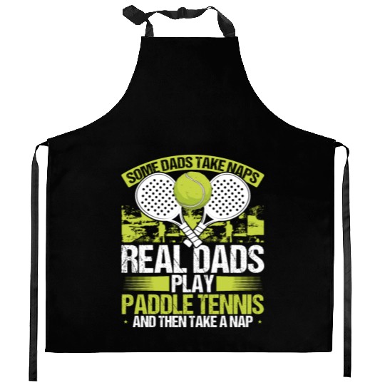 Paddle Tennis Player Match Dad Papa Fathers Day Kitchen Aprons