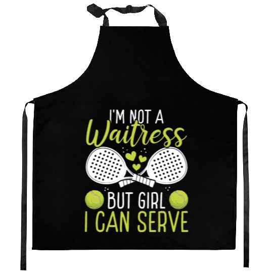 Paddle Tennis Player Match Not a Waitress Serve Kitchen Aprons