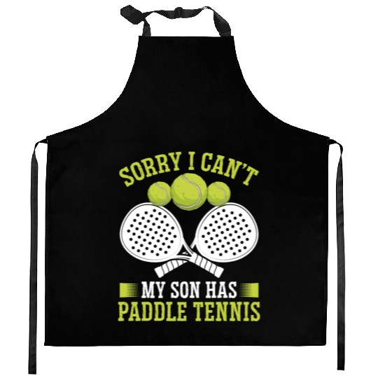 Paddle Tennis Player Match Dad Father Papa Kitchen Aprons