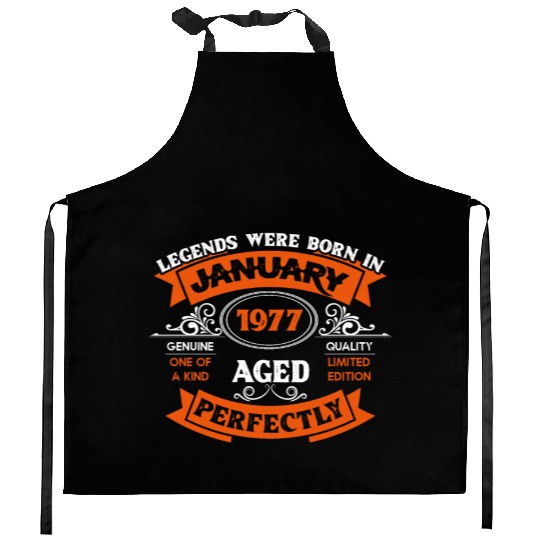 Legends Were Born In January 1977 Birthday Gift Kitchen Aprons
