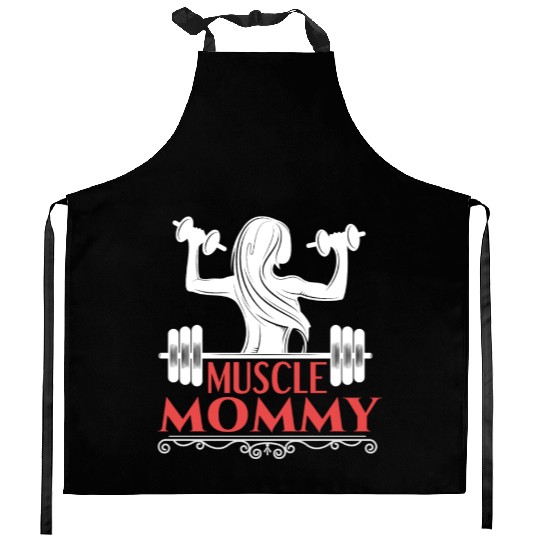 Muscle Mommy fitness saying Kitchen Aprons