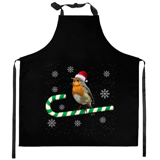 Robin Bird Watching Redbreast Birding Christmas Kitchen Aprons