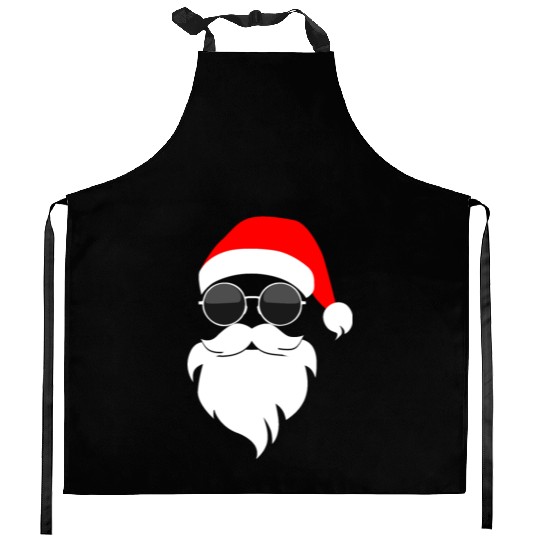 Cool Santa Claus Sunglasses Santa Hat Gift Idea Kitchen Aprons