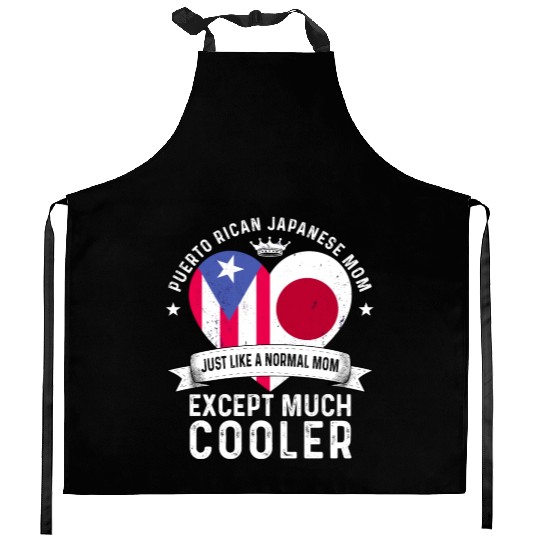 Puerto Rico Flag Japan Mom Mothers Day Women Mama Kitchen Aprons