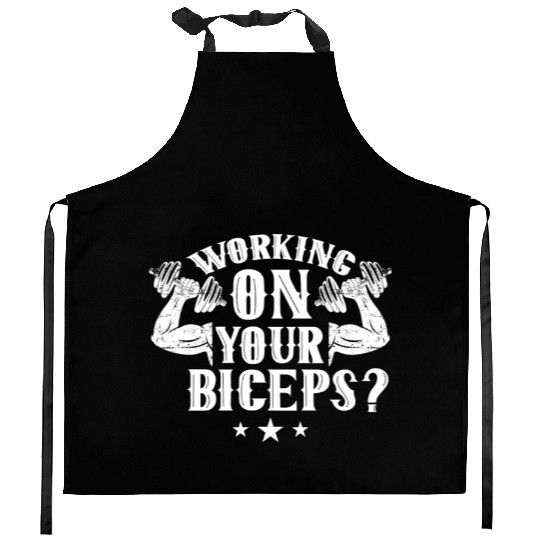 Working On Your Biceps Curl Sayings Muscle Kitchen Aprons