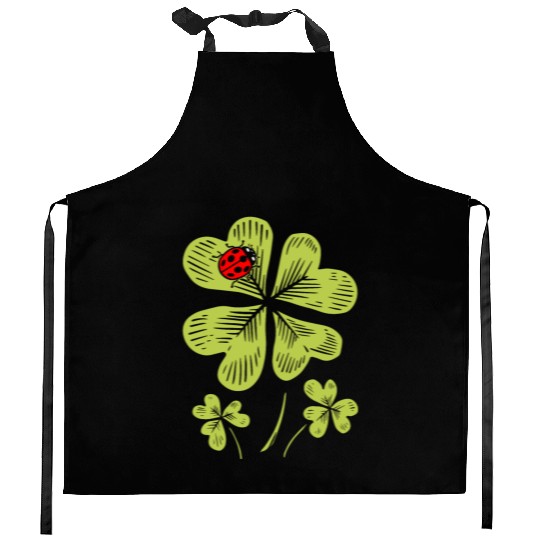 Ladybug St. Patricks Day Bug Catcher Entomologist Kitchen Aprons