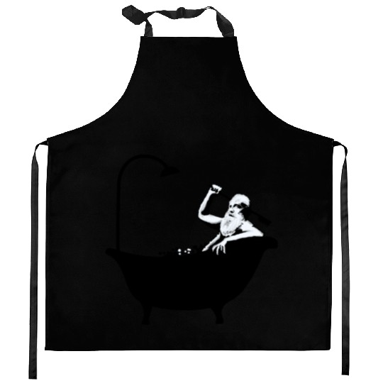 Banksy - Grandpa in the bathtub Kitchen Aprons