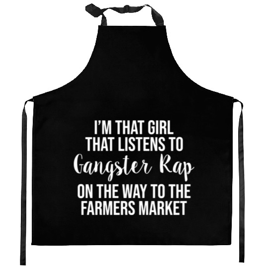 Cute Gangster Rap Farmers Market Kitchen Aprons