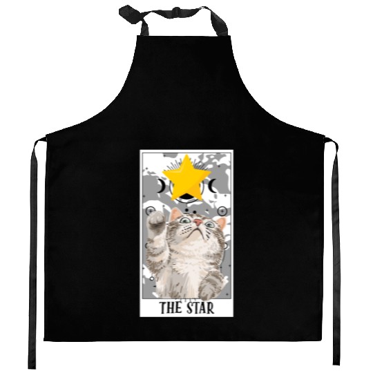 The Star Tarot Card Funny Cat Tarot Card A Tarot Kitchen Aprons