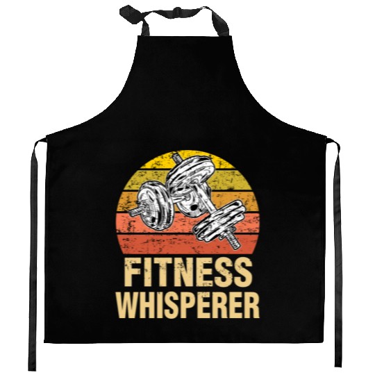Fitness Whisperer Funny Weightlifting Gym Workout Kitchen Aprons