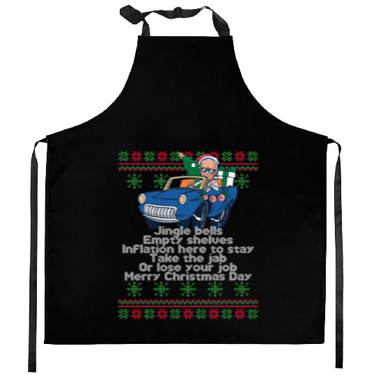 Jingle Bells Empty Shelves Inflation Here Funny Ch Kitchen Aprons