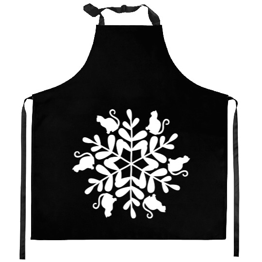 Cats Snowflake Christmas Winter Snow Holiday Kitty Kitchen Aprons