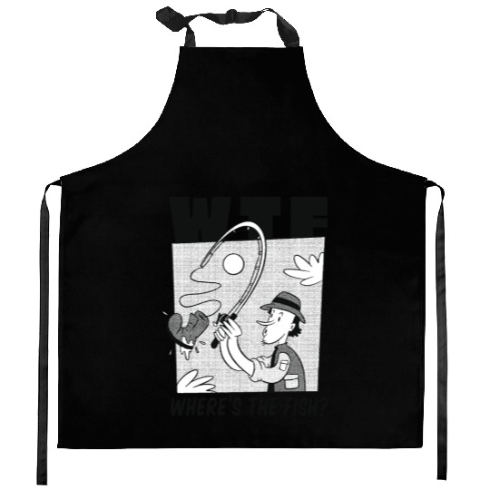 WTF Where's the fish WTF Where's the fish inspirat Kitchen Aprons
