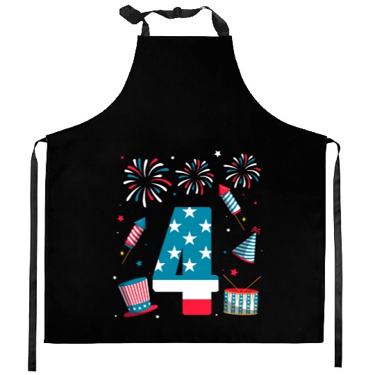 4th Birthday American Kids Proudest Patriot Kitchen Aprons