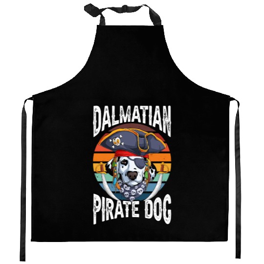 Dalmatian Pirate Dog Kitchen Aprons
