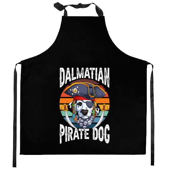 Dalmatian Pirate Dog Kitchen Aprons