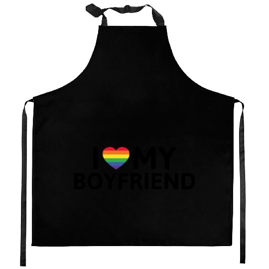 I Love My Boyfriend Kitchen Aprons