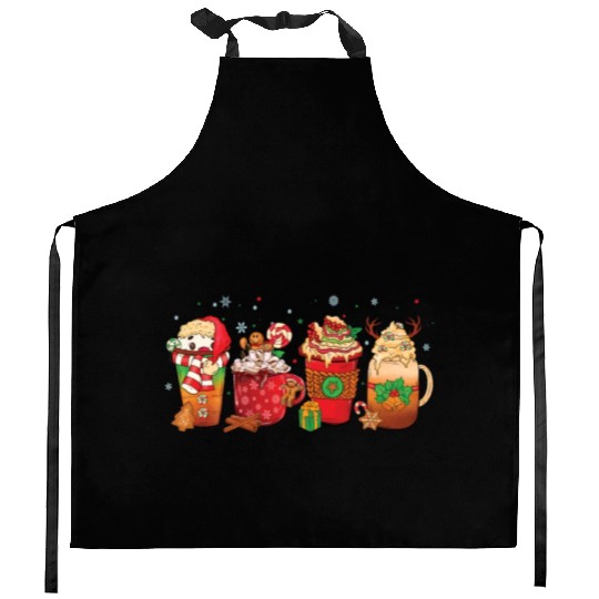 Hot Chocolate Cup Peppermint Mocha Kitchen Aprons