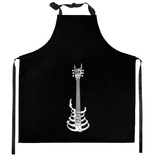 Rock & Roll Skeleton Guitar Music Lover Rockstar Kitchen Aprons