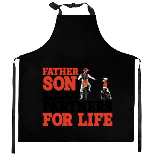 Father Son, Riding Partners For Life 3 Kitchen Aprons
