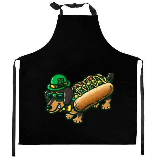 St Patrick's Day Chicago Dog Kitchen Aprons