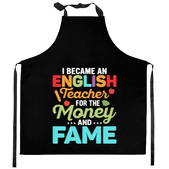 I Became An English Teacher Grammar Language Kitchen Aprons