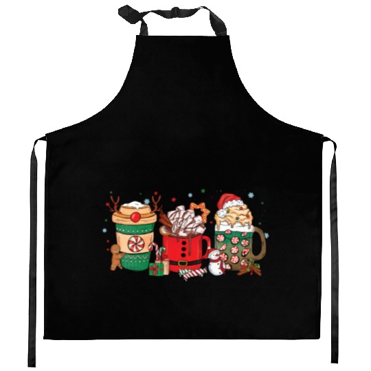 Christmas Hot Chocolate Cup Kitchen Aprons