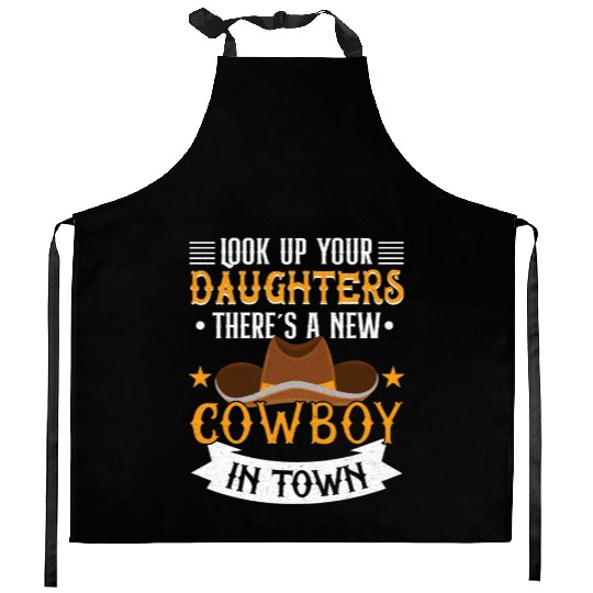 Cowboy Barn Bull Rider Rodeo Country Western Movie Kitchen Aprons