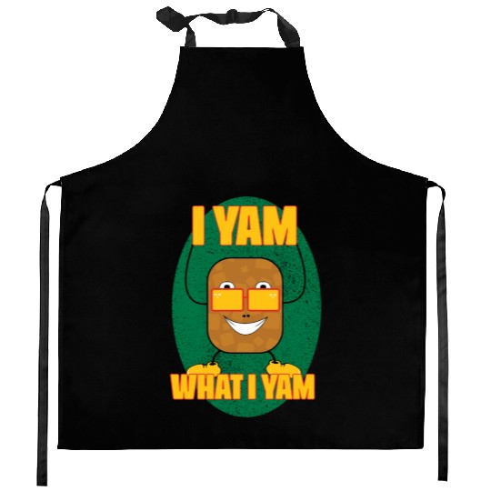 I yam what I yam Kitchen Aprons