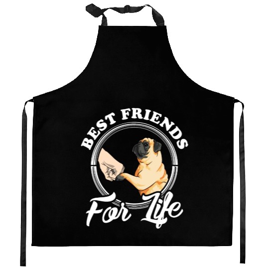 Pug Dog Lover Design "Best Friends For Life" Funny Kitchen Aprons