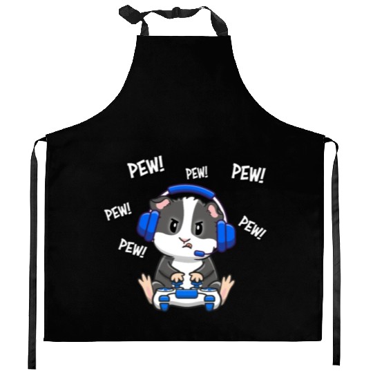 Black and White Guinea Pig Kitchen Aprons