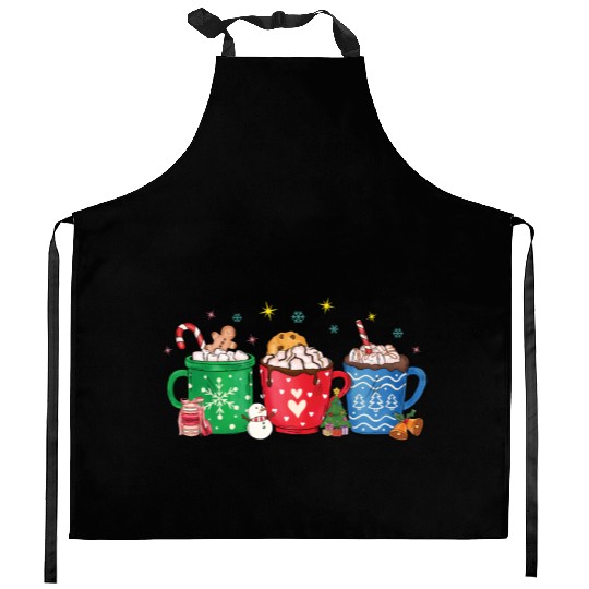 Christmas Hot Chocolate Cup Kitchen Aprons